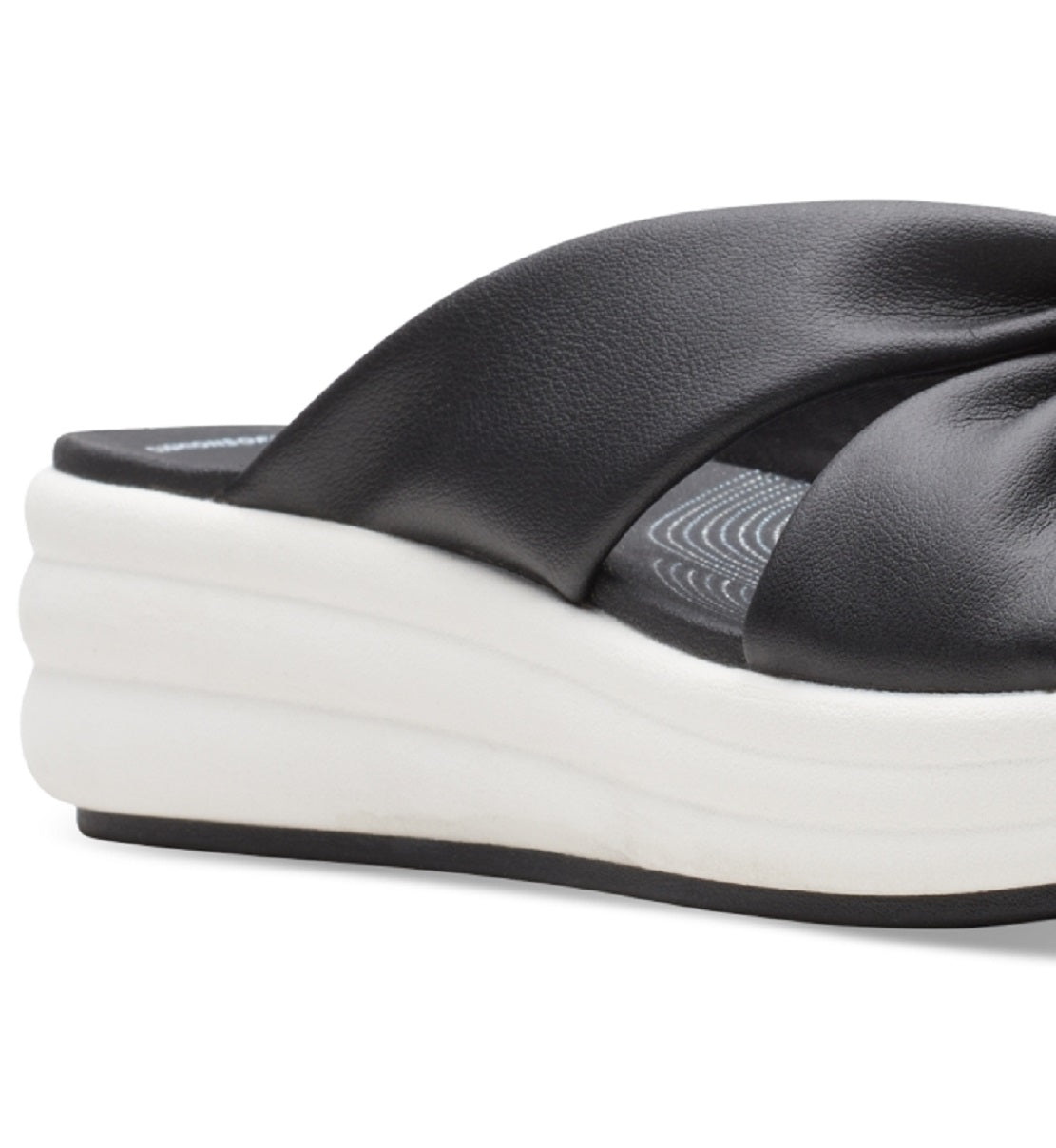 Clarks Women's Cloudsteppers Drift Ave Slip On Wedge Sandals Black Size 8 M