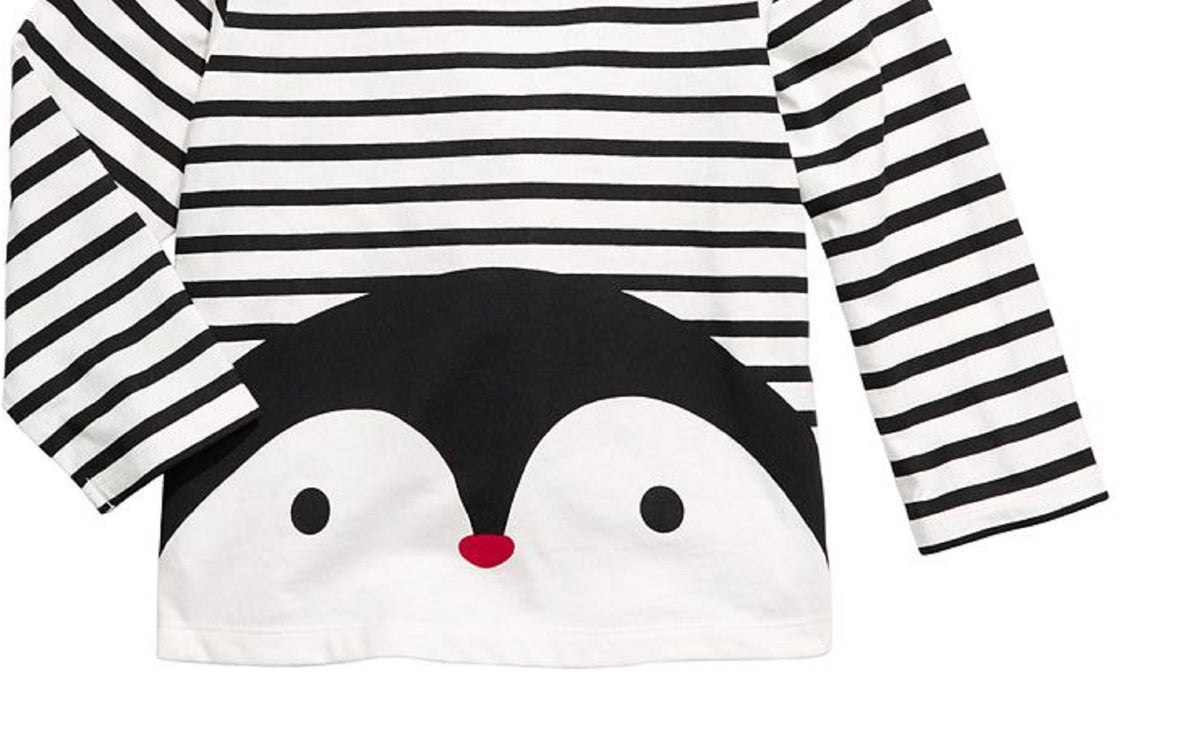 First Impressions Baby Boy's Striped Penguin Print Cotton T-Shirt White Size 18MOS