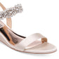 Badgley Mischka Women's Larisa Wedge Satin Sandal Brown Size 8 M