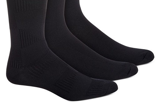 Perry Ellis Men's 3 Pk Microfiber Socks Black Size Regular