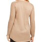 JM Collection Women's Petite Pleated-Sleeve Sweater Gold Size Petite
