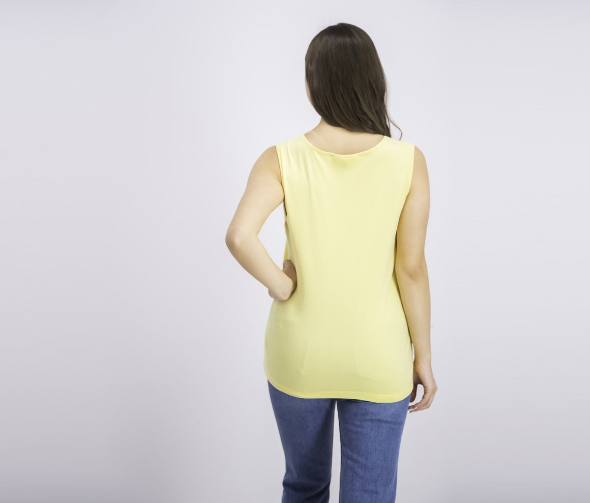 Karen Scott Women's Stud-Trim Ladder-Neck Top Yellow Size Small