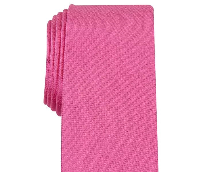 Alfani Men's Solid Texture Slim Tie Pink Size Regular