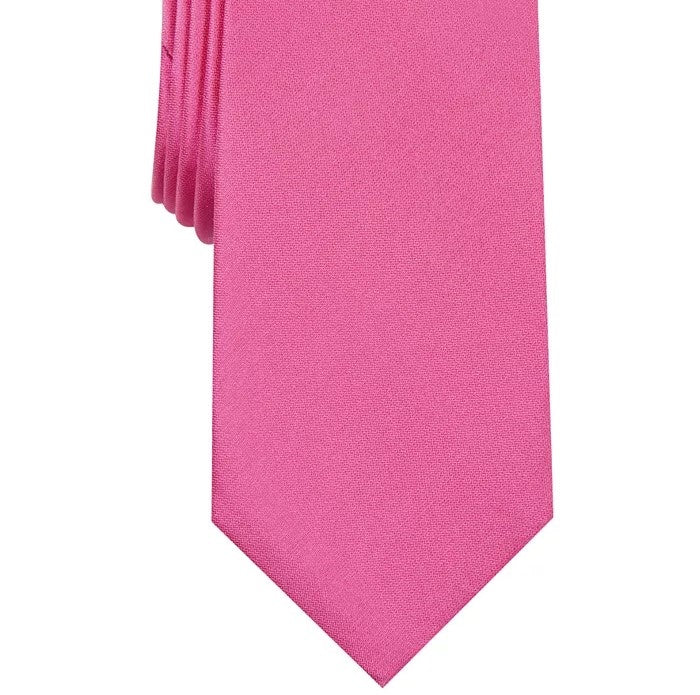 Alfani Men's Solid Texture Slim Tie Pink Size Regular