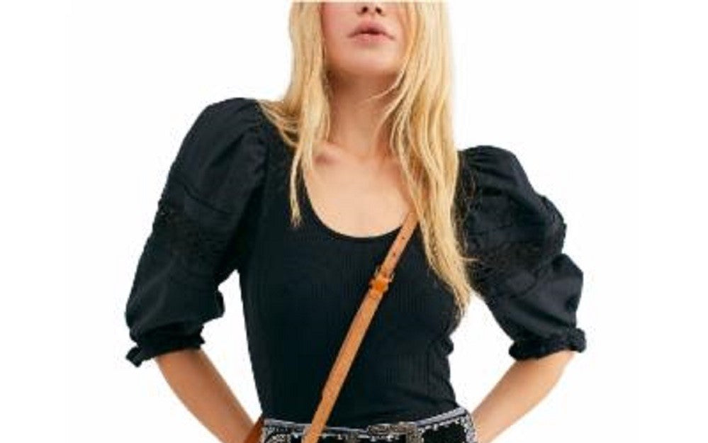 Free People Women's Something Special Top Black Size Medium