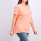 Karen Scott Women's Cotton Scalloped-Neck T-Shirt Pink  Size X-Large
