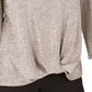 JM Collection Women's Twist Hem Keyhole Top Gray Size Large