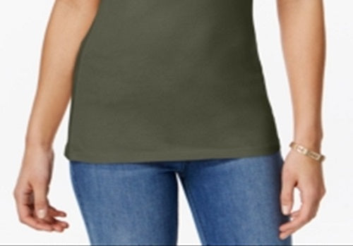 Planet Gold Junior's Aveto Stretch Knit with Adjustable Straps Camisole Green Size X-Large