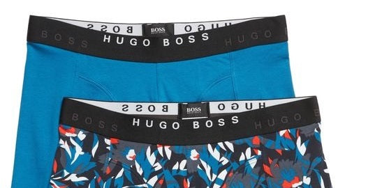 Boss Men's 2-Pack Cotton Boxer Briefs Blue Size Small