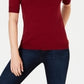 Charter Club Women's Elbow Sleeve Sweater Wine Size Petite L