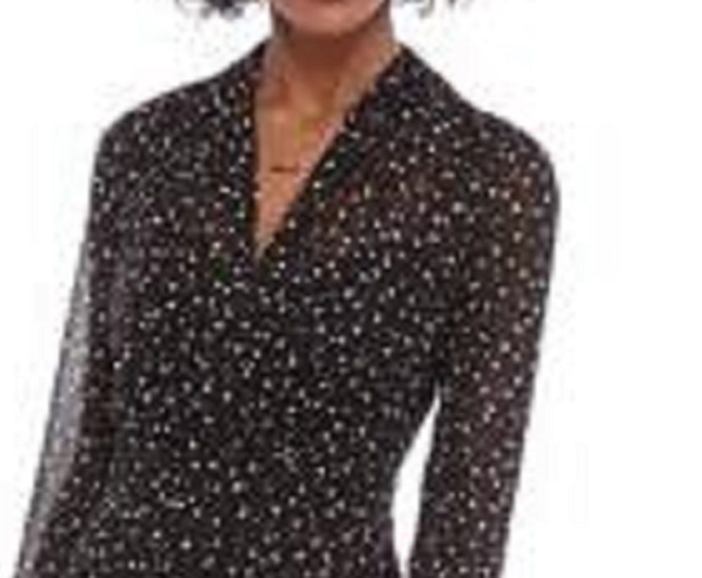 Anne Klein Women's Ritz Dot Fit And Flare Dress Gray Size 4