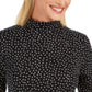 Charter Club Women's Pima Cotton Mock Neck Top Black Size Medium
