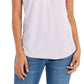 Style & Co Women's Dolman Sleeve Henley Linen Blend Top Purple Size X-Large