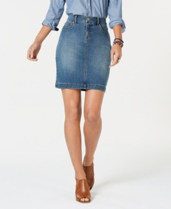 Style & Co Women's Denim Skirt Blue Size 12 Petite
