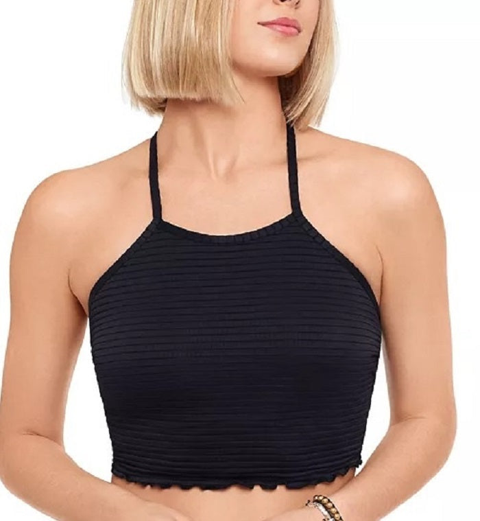 Salt + Cove Women'sTextured Smocked Hipster Swim Bottom Black Size Small