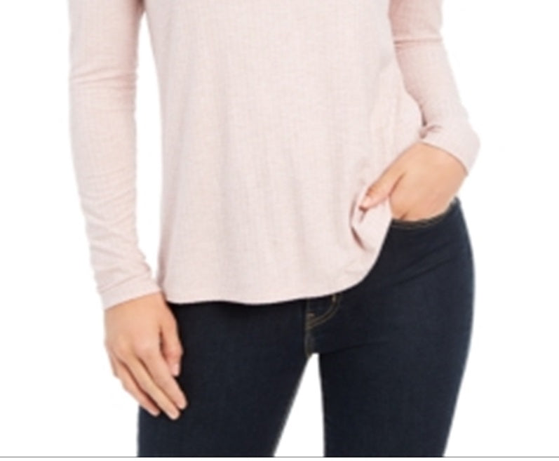 Charter Club Women's Heathered Turtleneck Pink Size Petite L