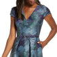 Vince Camuto Women's Belted Floral Print Fit & Flare Dress Blue Size 12
