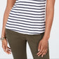 Charter Club Women's Cotton Crochet Striped Top White Size Medium