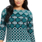 Vince Camuto Women's Printed Shift Dress Green Size 6