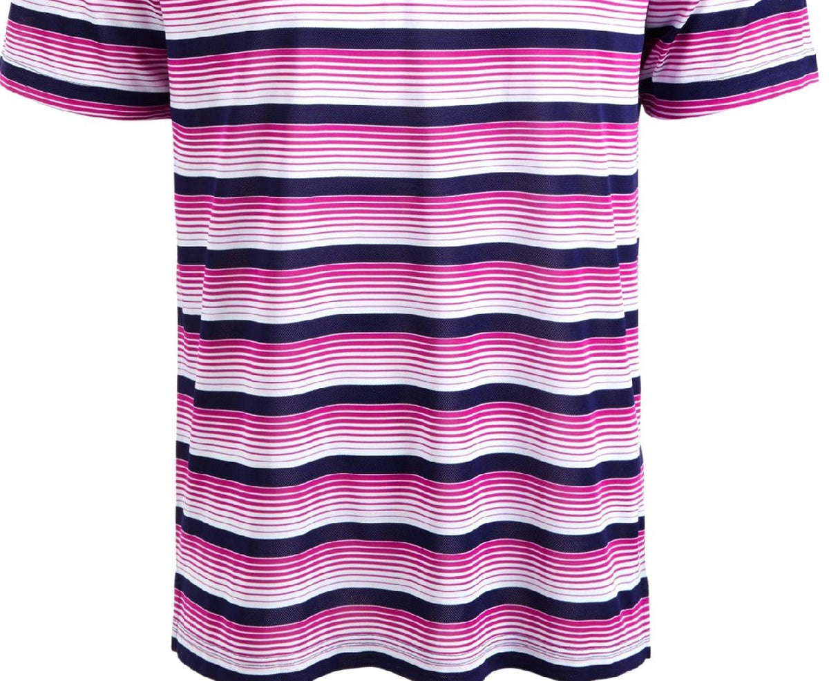 Attack Life By Greg Norman Men's Roadmap Striped Polo Casual Shirt Purple Size L