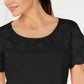 Karen Scott Women's Embroidered Cotton T-Shirt Black Size M