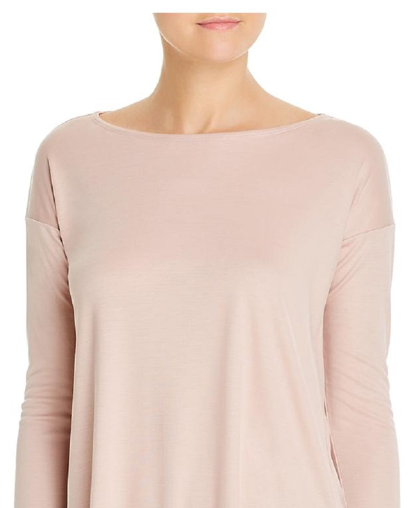 Eileen Fisher Women's Tencel Ballet Neck Box Top Pink Size Large