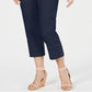 JM Collection Women's Button Hem Tummy Control Capris Blue Size Small
