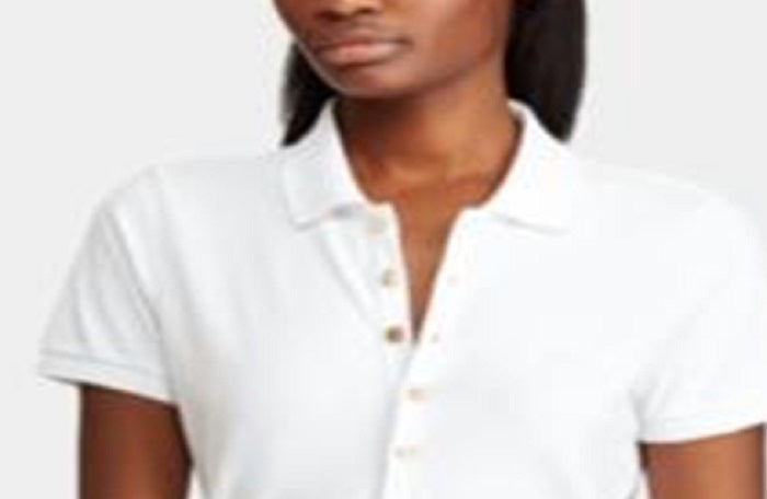 Ralph Lauren Women's Stretch Polo Shirt White Size Petite