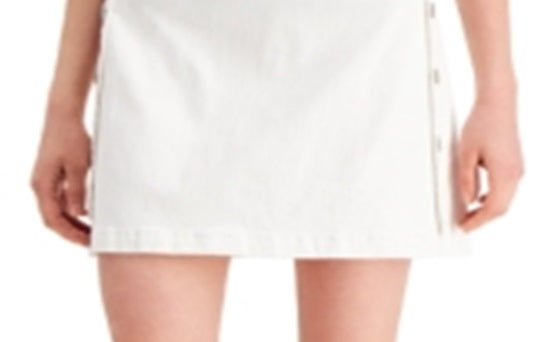 INC International Concepts Women's Mini Denim Sailor Skirt White Size 6
