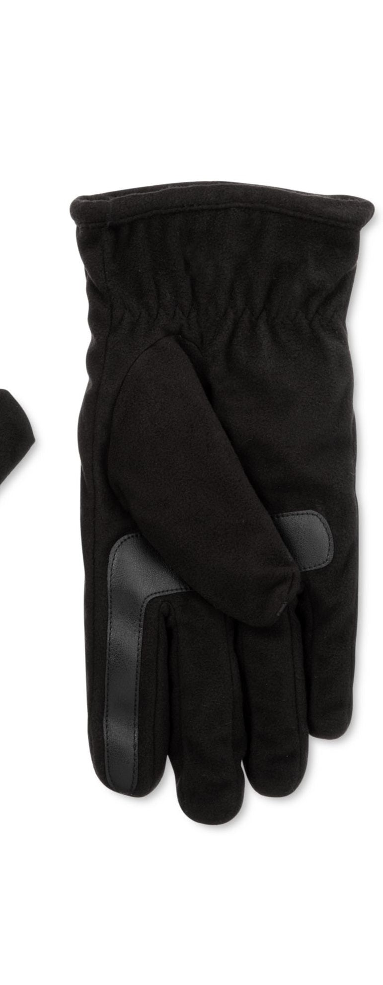 Isotoner Men's Water Repellent with a Sherpa Soft Lining Fleece Touchscreen Glove Black Size Medium