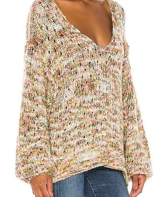 Free People Women's Highland Space Knit Jumper Brown Size Medium