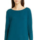 Eileen Fisher Women's Bateau Neck Long Sleeve Dress Blue Size Petite Medium