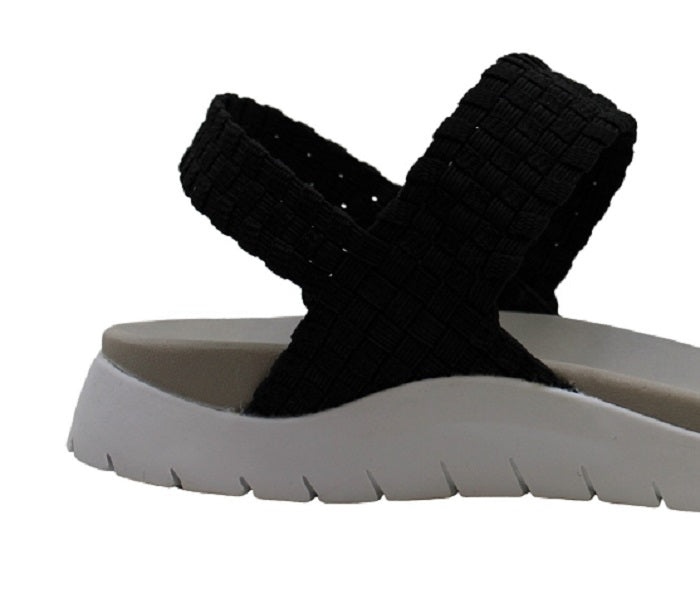 Ideology Women's Paxxton Fabric Open Toe Casual Slingback Sandals Black Size 9.5M
