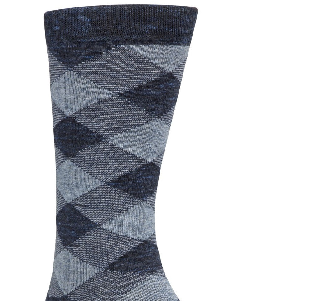 Cole Haan Men's Twist Plaid Socks Blue Size 7-12