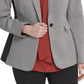 DKNY Women's One Button Knit Blazer Gray Size 12