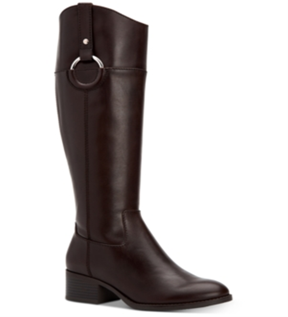 Alfani Women's Bexleyy Leather Knee Hgh Riding Boots Brown Size 7.5 M