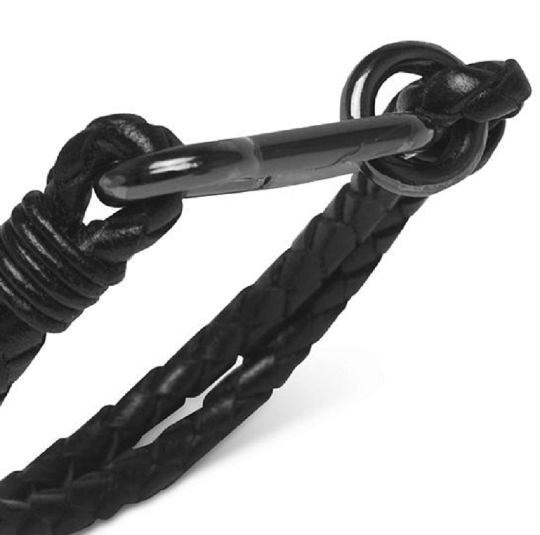 Kenneth Cole Reaction Men's Bolo Cord Leather Bracelet Black Size Regular