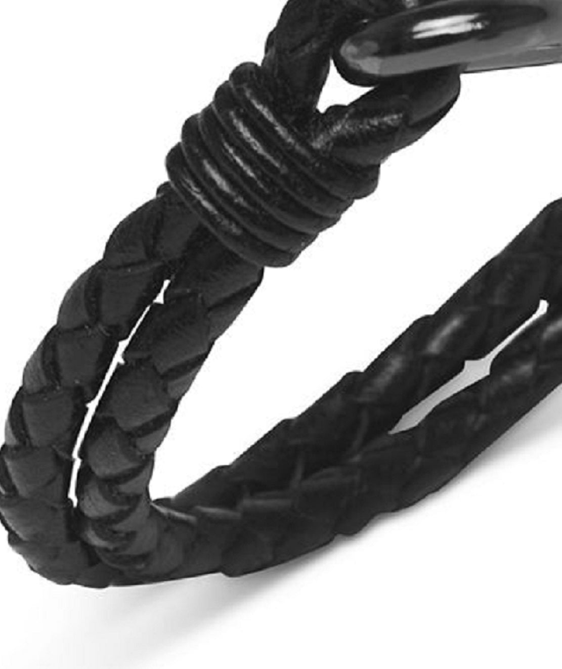 Kenneth Cole Reaction Men's Bolo Cord Leather Bracelet Black Size Regular