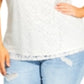 City Chic Women's Ornamental Top in White Size 18W