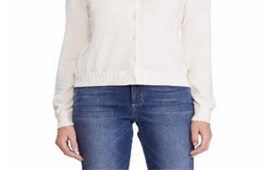 Ralph Lauren Women's Scalloped Cotton Cardigan White Size Petite M