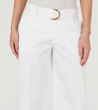 Charter Club Women's Wide Leg Belted Pants White Size 6