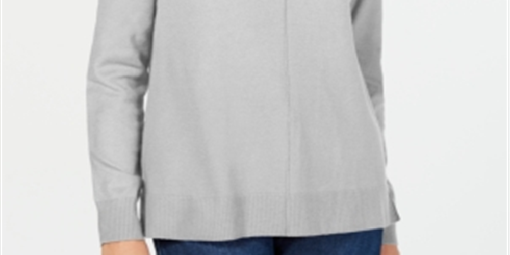 Karen Scott V-Neck Pullover Sweater Gray Size 2XL