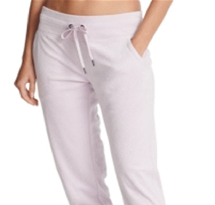 DKNY Women's Sport Velour Logo Print Joggers Pink Size Small
