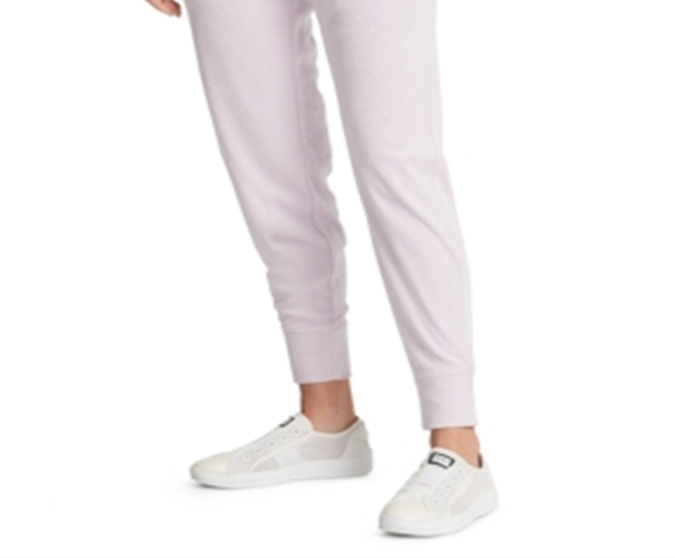 DKNY Women's Sport Velour Logo Print Joggers Pink Size Small