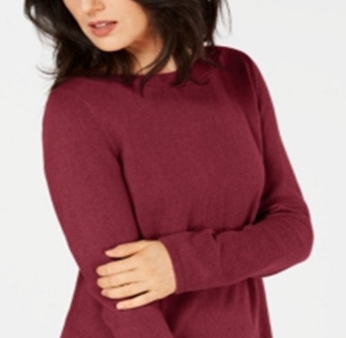 Karen Scott Women's Solid Curved Hem Tunic Red Size X-Small
