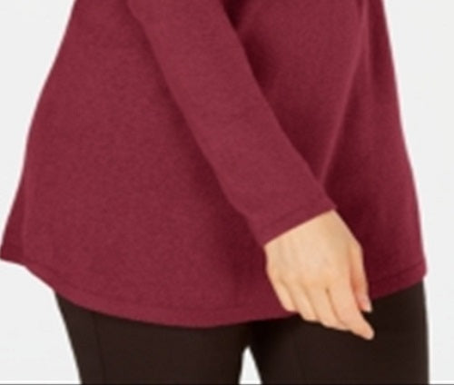 Karen Scott Women's Solid Curved Hem Tunic Red Size X-Small