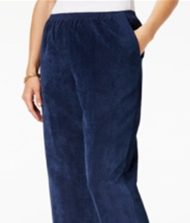 Womens Alfred Dunner Classics Pull on Corduroy Pants Blue Size 14 S