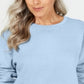 Karen Scott Women's Crewneck Fleece Sweatshirt Blue Size Petite S/M