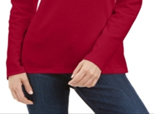 Karen Scott Women's Cotton Turtleneck Top Red Size XXL