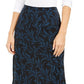 Alfani Women's Patterned MIDI Shift Skirt Blue Size 8